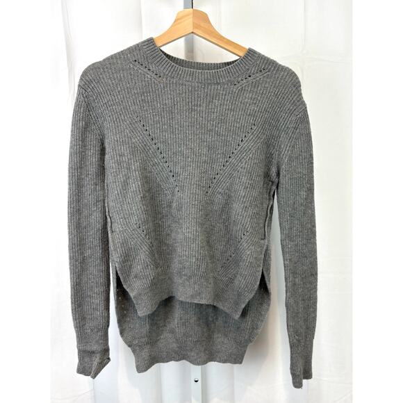 lululemon athletica Sweaters - LULULEMON Estimated XS Seva Sweater Thumbholes Merino Wool Heathered Medium Gray